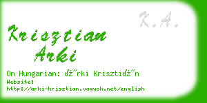 krisztian arki business card